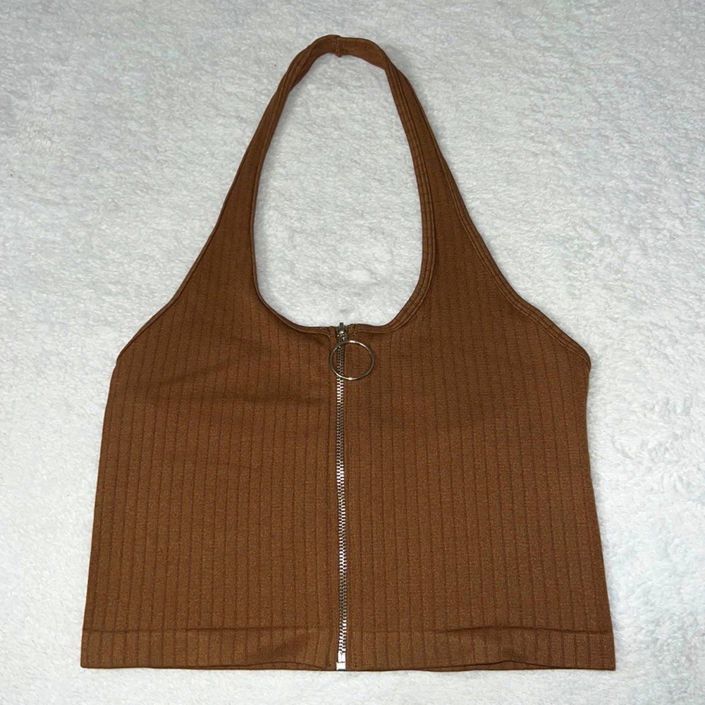 Zip up crop top